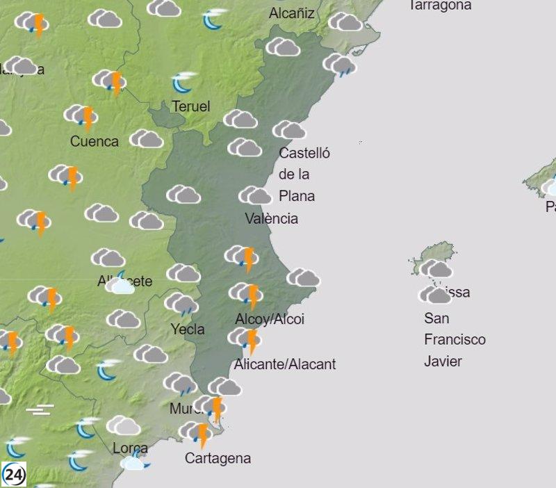 Fuerte alerta amarilla por ráfagas de viento de hasta 80 km/h en norte y sur interior de Castellón este viernes.