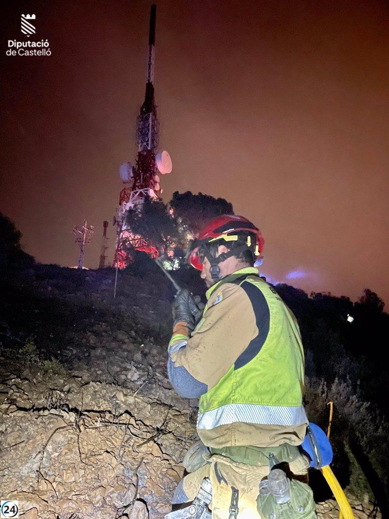 Exitoso control del incendio forestal en Desert de les Palmes: incansable labor de los valientes bomberos.