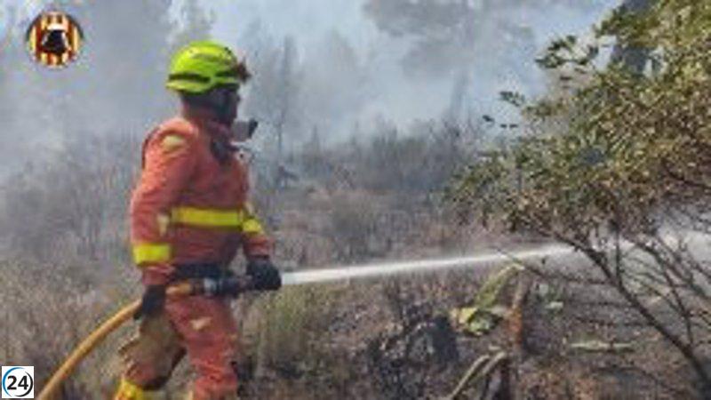 Nuevo medio aéreo apoya en la extinción del incendio controlado en Sagunt
