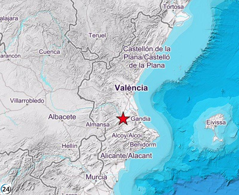 Pequeños movimientos sísmicos sacuden Enova, Sellent y Alcàntera del Xúquer en Valencia durante la noche.