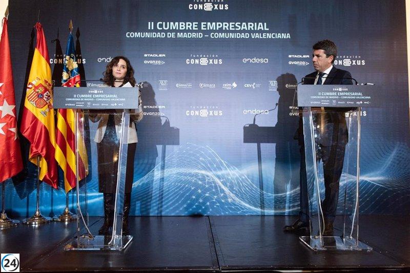 Ayuso y Mazón estrechan lazos Madrid-Comunitat Valenciana y se oponen a la amnistía: 